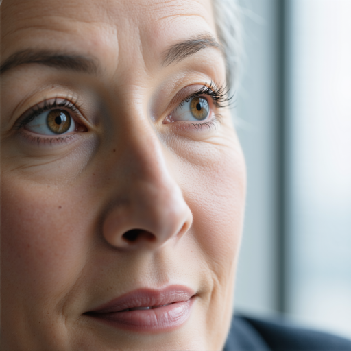 四十五岁左右女性头像，穿深色职业装，正式商务背景，专业严肃表情